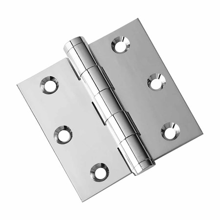 Embassy 3 x 3 Solid Brass Hinge, Polished Chrome US26 Finish with Flat Tips 3030US26F-1